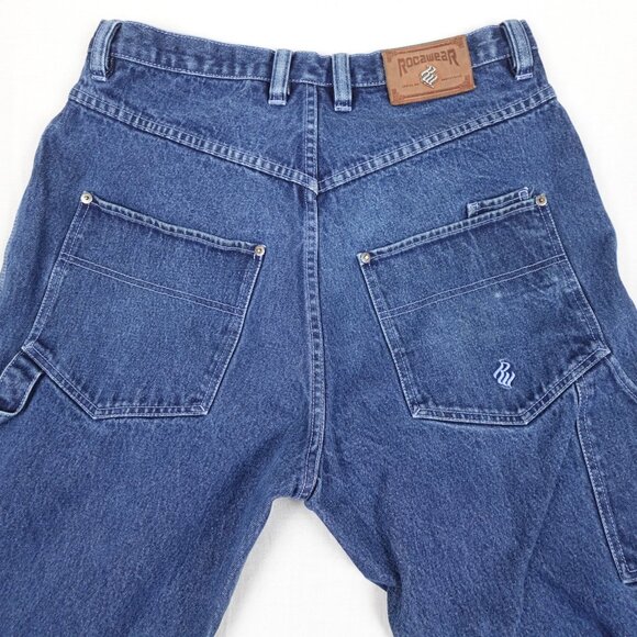 Vintage Y2K Rocawear Baggy Carpenter Jeans Men's 34x32 HipHop Streetwear Denim - Picture 5 of 10